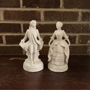 Vintage Pair of White Porcelain Colonial Figurines
